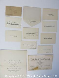 Collection of calling cards as far back as 1873