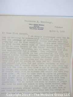 Collection of Old Paper including 1932 letter of appreciation to Ms. Olcott, leader of the Glencarlyn, VA chapter of the Girl's Friendly Society, Phillipine Mission; WW II V-Mail stationary; letter of appreciation to Henry Olcott from colleagues at U.S. Census Bureau, 1902; poem and 1926 letter. 