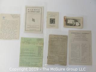 Collection of Old Paper Including Julius Garfinckel's and Co. store receipt for storage of Squirrel Coat