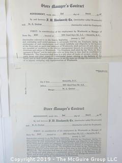 Old Paper: Woolworth's Store Manager's Contracts; 1967, 1971 and 1972