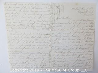 1881 Hand Written Letter