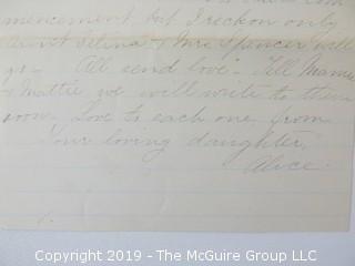 1883 Hand Written Letter