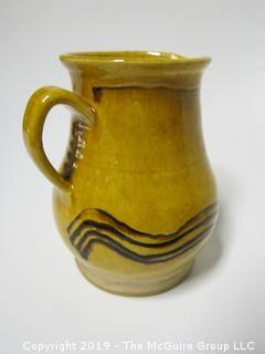 Replica of 1770 Semple Family Ceramic Pottery Pitcher; curated by Colonial Williamsburg; 6 3/8" tall