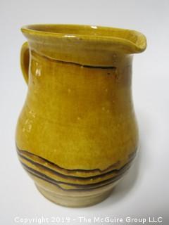 Replica of 1770 Semple Family Ceramic Pottery Pitcher; curated by Colonial Williamsburg; 6 3/8" tall