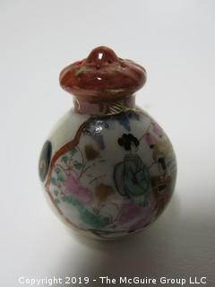 Japanese Hand Painted Ceramic Salt Shaker; 2 1/2" tall