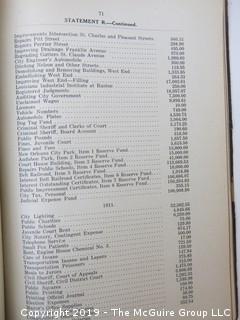 (2) leather bound reports: "1910 Comptroller's Report of the City of New Orleans" by W.H. Olcott; and the "1912 Financial Report of the Commissioner for Finance"