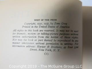 6 vol collection of Zane Grey titles; pub by P. F Collier and Son