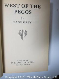 6 vol collection of Zane Grey titles; pub by P. F Collier and Son