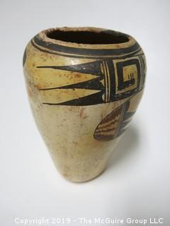 Early Ceramic Vase with traditional handpainted design; possibly Navajo; 6 3/4" tall