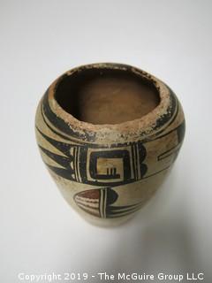 Early Ceramic Vase with traditional handpainted design; possibly Navajo; 6 3/4" tall