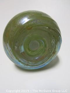 Hand Blown Artglass Two-Toned Vase; 10 1/4" tall