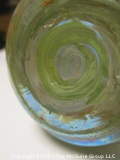 Hand Blown Artglass Two-Toned Vase; 10 1/4" tall