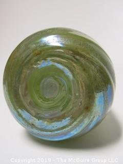 Hand Blown Artglass Two-Toned Vase; 10 1/4" tall