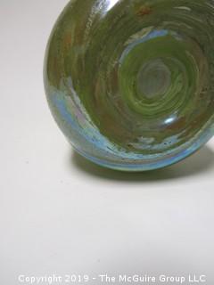 Hand Blown Artglass Two-Toned Vase; 10 1/4" tall