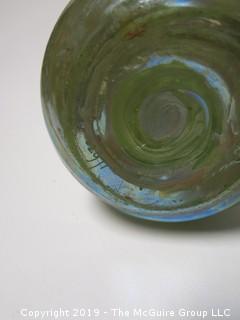 Hand Blown Artglass Two-Toned Vase; 10 1/4" tall