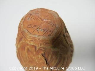 Leaf Form Ceramic Vase; marked and dated on base; 4 3/4" wide at rim; 4" tall