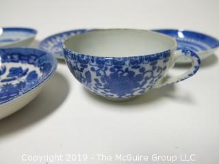 Collection of blue and white ceramics 