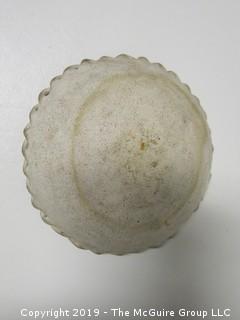 Early ceramic decorative plate; 5 1/4" wide at rim; (Note: damage to rim)