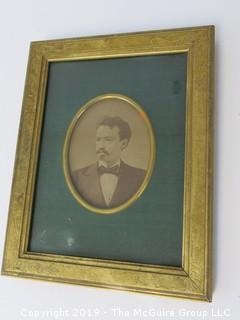 Photo Card Portrait of Young Man; Framed; outside dimensions 8 x 10" 