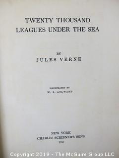 Book Title: "Twenty Thousand Leagues Under The Sea" by Jules Verne; pub by Charles Scribner'sSons; 1932 {Note: signed Philip S. Barry, Mt. Kisco, NY.}  