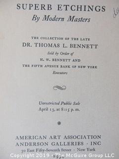 Collection of 5 NY Fine Art Auction Sale Catalogs; with prices; 1934-37