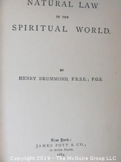 "Natural Law in the Spiritual World" by Henry Drummond; pub by James Pott and Co.; 1884