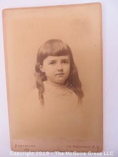 4 x 6 1/2" Photo Cabinet Card: Portrait of Young Girl; identified on verso