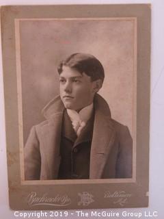 5 x 7" Photo Cabinet Card: Portrait of Young Man; identified on verso