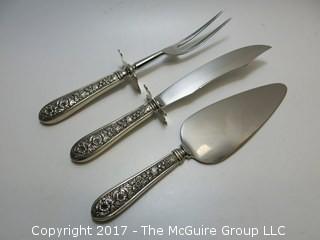 Steif sterling carving set and cake knife 