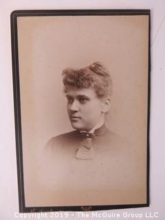 4 x 6" Photo Cabinet Card: Portrait of a Young Woman