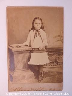 4 x 6" Photo Cabinet Card: Portrait of a Young Girl 