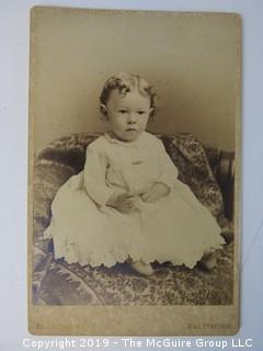 4 x 6" Photo Cabinet Card: Portrait of a Young Girl 