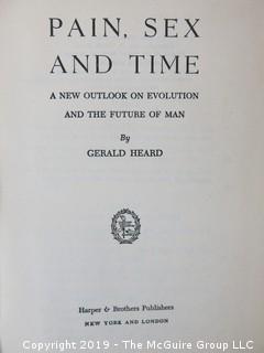 Book Title: "Pain, Sex and Time" by Gerald Heard; pub by Harper Bros.; 1939