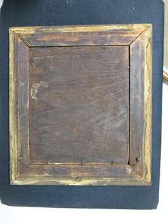 Early Victorian Art in Gold Gilt Prism Frame; outside dimensions; 15 1/2 x 17 1/2"