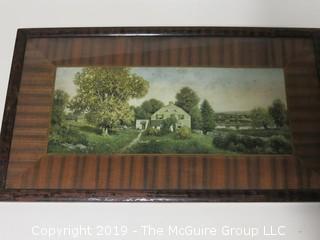 New England Landscape framed print under glass; Milton H. Lowell (1848-1927); 15 1/2 x 27 1/2"