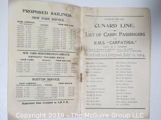 Cunard Line Baggage Tag and Passenger List; 1949