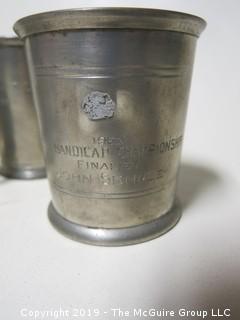 Collection of Pewter Cups, Salt and Pepper Set