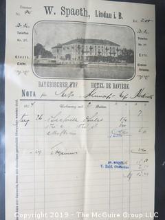 Collection of Ephemera including illustrated European receipts 