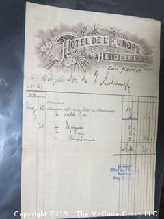 Collection of Ephemera including illustrated European receipts 