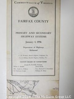 "Primary and Secondary Highways of Fairfax County"; 1956