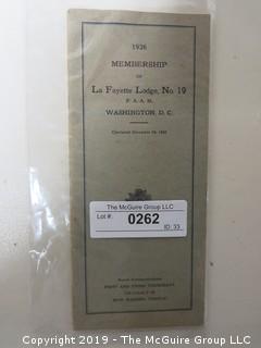 1926 Members of The La Fayette Masonic Lodge, #19, F.A.A.M., Washington DC