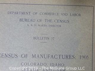 Collection of 1901-1905 Department of Commerce and Labor Statistical Profiles