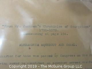 Bound excerpt from "Mr. Jackson's Chronicles of Georgetown"; 1751-1878; commencing at page 126 