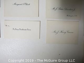 Collection of family calling cards as well as 1873 wedding invite