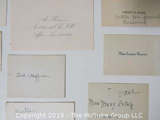 Collection of family calling cards as well as 1873 wedding invite