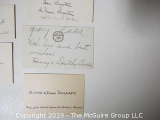 Collection of family calling cards as well as 1873 wedding invite