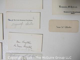 Collection of family calling cards as well as 1873 wedding invite