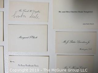 Collection of family calling cards as well as 1873 wedding invite