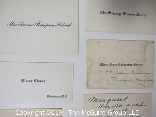 Collection of family calling cards as well as 1873 wedding invite