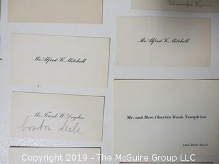 Collection of family calling cards as well as 1873 wedding invite